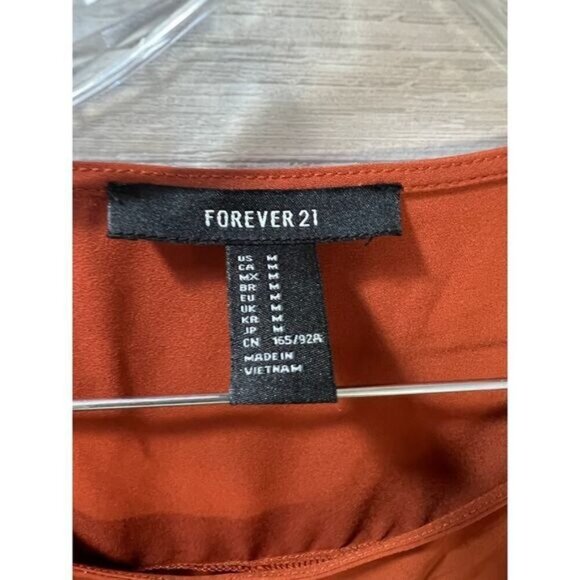 NWOT‎ Forever 21 Women Rust Top Blouse Medium - Picture 4 of 4